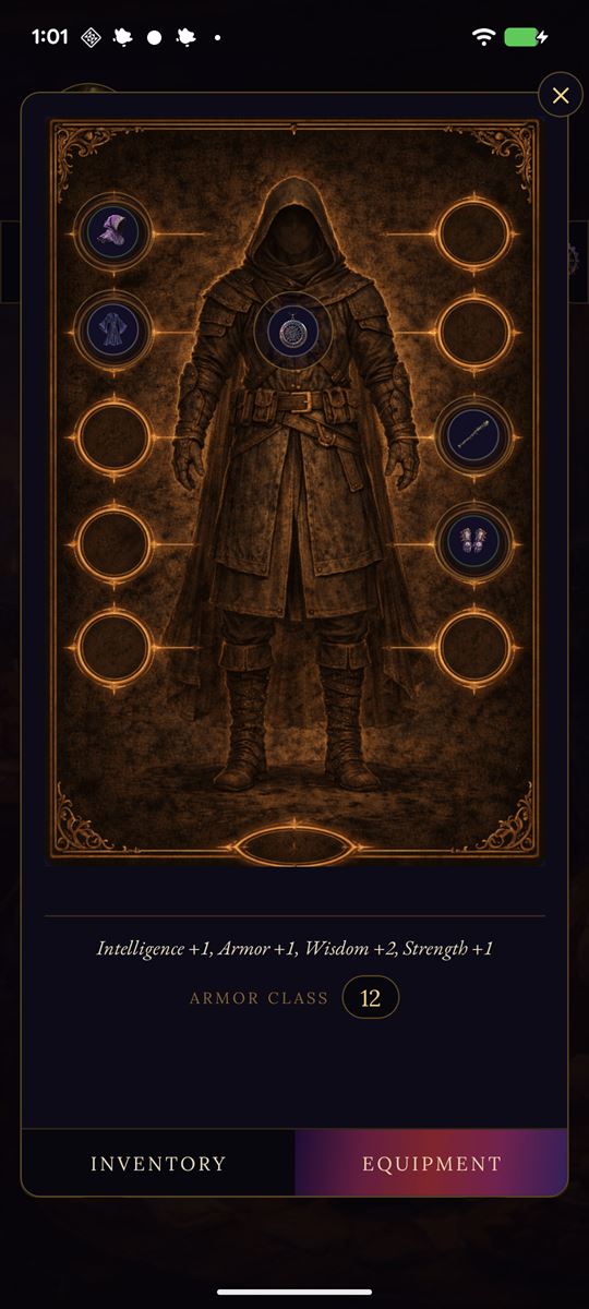 Equipment screen