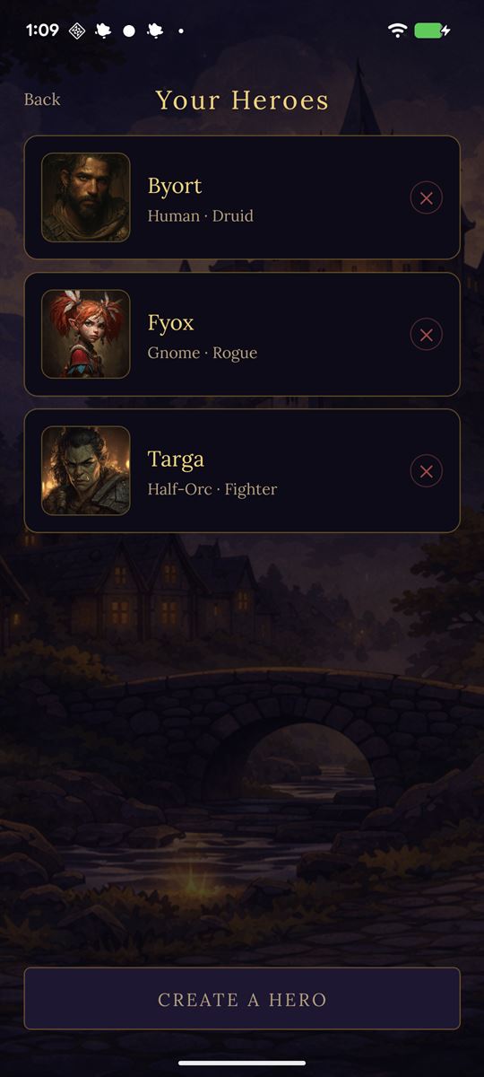 Your heroes list